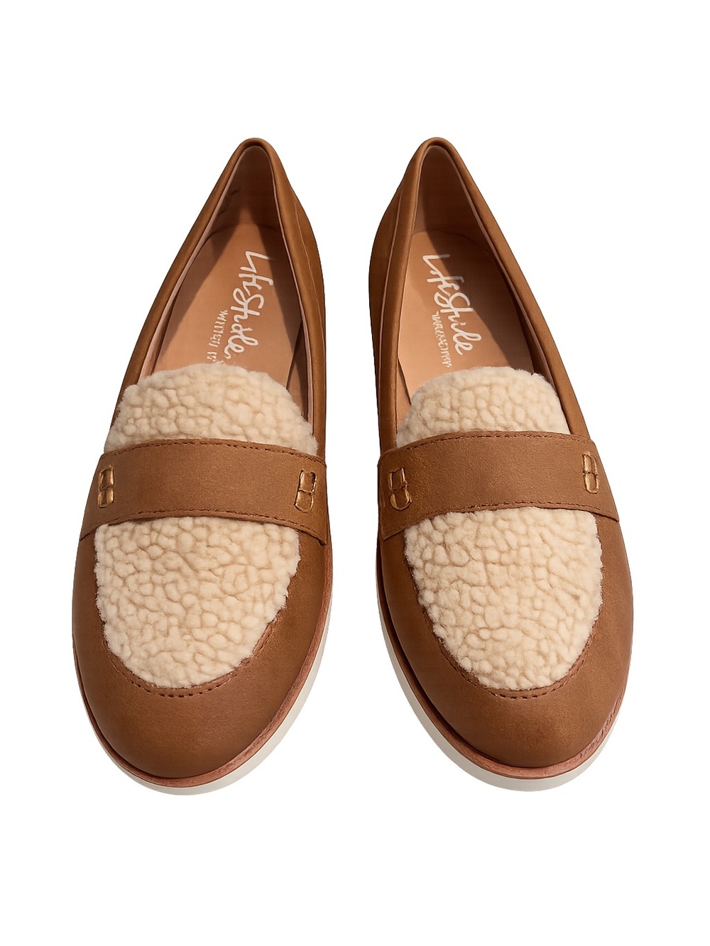 LifeStride Zee Cozy Loafers Oatmeal Sherpa Penny Loafers Women’s 6.5M EU